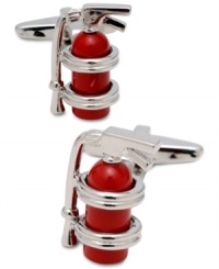 Your a fashionable first responder with these fire extinguisher cufflinks from Kenneth Cole Reaction. Your a fashionable first responder with these fire extinguisher cufflinks from Kenneth Cole Reaction.
