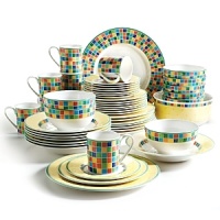 Includes 8 dinner plates, salad plates, bread and butter plates, mugs, rice bowls and rim soups; plus one buffet plate and one vegetable bowl. This collection would be well over $900, if purchased separately.