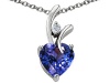 Original Star K(tm) Simulated Heart Shaped 8mm Tanzanite Pendant LIFETIME WARRANTY