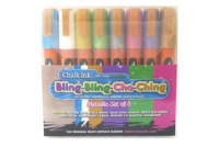 Chalk Ink 6mm Bling-Bling Cha Ching Wet Wipe Markers, 8-Pack