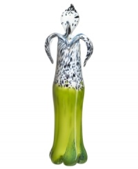 Inspired by exotic jungle flowers, Ludvig Lofgren's My Wide Life Anatomic orchid vase is a colorful tribute to the natural world in heavy Kosta Boda art glass.