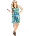 Revamp your look for the season with Style&co.'s sleeveless plus size dress, showcasing a beaded neckline.