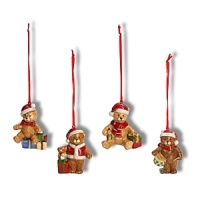 Nostalgic teddy bear ornaments in santa attire will brighten your holiday tree. Nostalgic teddy bear ornaments in santa attire will brighten your holiday tree.