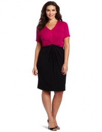Karen Kane Women's Plus-Size Color Block Tuck Dress Karen Kane Women's Plus-Size Color Block Tuck Dress