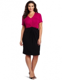 Karen Kane Women's Plus-Size Color Block Tuck Dress