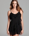 In Bloom by Jonquil creates a confidence-inspiring chemise in sultry chiffon with tiered ruffles.