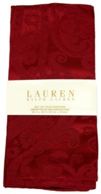 Lauren Ralph Lauren Napkins Dressage Red Paisley Jacquard Table Linens / Napkins 20 X 20 Inches Set of 4 Dinner Napkins Holiday Fall Lauren Ralph Lauren Napkins Dressage Red Paisley Jacquard Table Linens / Napkins 20 X 20 Inches Set of 4 Dinner Napkins Holiday Fall