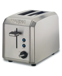 A morning must-have, the Waring toaster helps you rise and shine with its brushed stainless steel housing and extra-wide slots that accommodate bread, bagels, english muffins and other breakfast favorites. Adjustable shade control makes it just the way you like it. One-year limited warranty. Model WT200. A morning must-have, the Waring toaster helps you rise and shine with its brushed stainless steel housing and extra-wide slots that accommodate bread, bagels, english muffins and other breakfast favorites. Adjustable shade control makes it just the way you like it. One-year limited warranty. Model WT200.