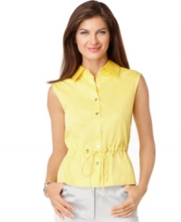 Crisp cotton and chic details create a wear-anywhere shirt from Jones New York Signature. Dress it down with skinny trousers or dress it up with a maxi skirt! Crisp cotton and chic details create a wear-anywhere shirt from Jones New York Signature. Dress it down with skinny trousers or dress it up with a maxi skirt!