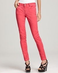 Bright pink lends a cheerful aesthetic to a classic skinny silhouette. From Burberry Brit. Bright pink lends a cheerful aesthetic to a classic skinny silhouette. From Burberry Brit.