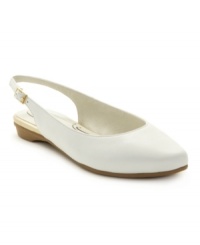 Move with quiet grace with the Tranquil flats by White Mountain. The sophisticated silhouette is glammed up with a slingback and pointed toe. Move with quiet grace with the Tranquil flats by White Mountain. The sophisticated silhouette is glammed up with a slingback and pointed toe.