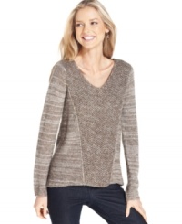 Style&co.'s sweater switches its stitches to create a fresh look that you'll wear again and again.