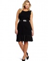 DKNYC Women's Plus-Size Ponte Sleeveless Dress