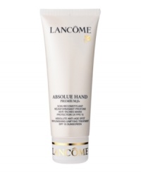 A luxurious and comprehensive hand treatment that addresses the special needs of mature hands. Diminishes and discourages the appearance of age spots, while replenishing and protecting the skin. RESULT: Immediately, skin on hands is hydrated, soft and luminous. With continued use, skin becomes more uniform, looks firmer and youthful.Massage into hands and cuticles as needed.