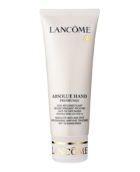 A luxurious and comprehensive hand treatment that addresses the special needs of mature hands. Diminishes and discourages the appearance of age spots, while replenishing and protecting the skin. RESULT: Immediately, skin on hands is hydrated, soft and luminous. With continued use, skin becomes more uniform, looks firmer and youthful.Massage into hands and cuticles as needed. A luxurious and comprehensive hand treatment that addresses the special needs of mature hands. Diminishes and discourages the appearance of age spots, while replenishing and protecting the skin. RESULT: Immediately, skin on hands is hydrated, soft and luminous. With continued use, skin becomes more uniform, looks firmer and youthful.Massage into hands and cuticles as needed.