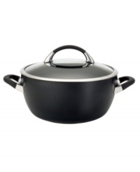 The wide, deep shape of this all-purpose pan presents your kitchen with the perfect meal-making solution for braising stews, simmering soups and more. Constructed for superior performance, the dishwasher-safe casserole has a hard-anodized construction, impact-bonded stainless steel base and nonstick finish. Lifetime warranty. The wide, deep shape of this all-purpose pan presents your kitchen with the perfect meal-making solution for braising stews, simmering soups and more. Constructed for superior performance, the dishwasher-safe casserole has a hard-anodized construction, impact-bonded stainless steel base and nonstick finish. Lifetime warranty.