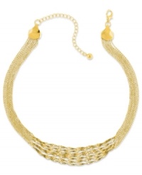 Style that makes you twist and shout from 2028. Multiple rows of ball-chains are collected together with a twist finish on this golden necklace. Crafted in gold tone mixed metal. Approximate length: 16 inches + 3-inch extender. Style that makes you twist and shout from 2028. Multiple rows of ball-chains are collected together with a twist finish on this golden necklace. Crafted in gold tone mixed metal. Approximate length: 16 inches + 3-inch extender.