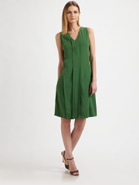 This finespun sleeveless style gets a hint of intrigue from allover vertical flap details.V necklineInverted front dartsConcealed back zip with exposed back flapAbout 23 from natural waist62% linen/35% viscose/3% elastaneDry cleanMade in Italy of imported fabricModel shown is 5'9½ (176cm) wearing US size 4.OUR FIT MODEL RECOMMENDS ordering true size. This finespun sleeveless style gets a hint of intrigue from allover vertical flap details.V necklineInverted front dartsConcealed back zip with exposed back flapAbout 23 from natural waist62% linen/35% viscose/3% elastaneDry cleanMade in Italy of imported fabricModel shown is 5'9½ (176cm) wearing US size 4.OUR FIT MODEL RECOMMENDS ordering true size.