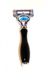 5 Blade Razor Black Handle with Chrome -- Fusion Compatible Razor From GBS 5 Blade Razor Black Handle with Chrome -- Fusion Compatible Razor From GBS