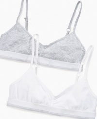 Smooth support and comfort for her comes in a convenient 2 pack of basic cropped-style bras from Maidenform. Smooth support and comfort for her comes in a convenient 2 pack of basic cropped-style bras from Maidenform.