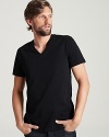 Short sleeve v-neck tee shirt in a comfortable, lightweight cotton.