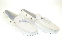 TOD'S Nuovo Gommini Eyelet Tassel Leather White Moccasins Sz 39 CVBR897 TOD'S Nuovo Gommini Eyelet Tassel Leather White Moccasins Sz 39 CVBR897