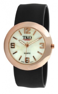 TKO ORLOGI Women's TK614-RBK Rose Gold Slap Metal Black Watch TKO ORLOGI Women's TK614-RBK Rose Gold Slap Metal Black Watch