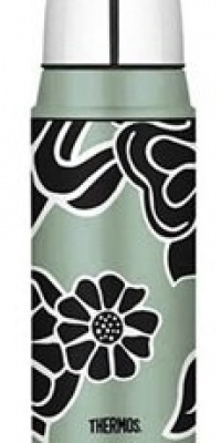 THERMOS VACUUM INSULATED 16 OZ GREEN FLOWER BEVERAGE BOTTLE THERMOS VACUUM INSULATED 16 OZ GREEN FLOWER BEVERAGE BOTTLE
