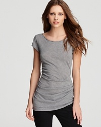 A soft Theory top elevates your basic collection in an instant--lending style to your most off-duty looks. Slip on the ruched silhouette, grab your favorite jeans and get out and enjoy the weekend! A soft Theory top elevates your basic collection in an instant--lending style to your most off-duty looks. Slip on the ruched silhouette, grab your favorite jeans and get out and enjoy the weekend!