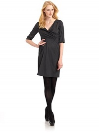 THE LOOKLight heathered woolCrossover V necklinePleating and shirring at shouldersShirring at side of bodicePleating at one side of waistStraight elbow-length sleevesHidden back zip closureTHE FITAbout 35 from shoulder to hemTHE MATERIALWoolFully linedCARE & ORIGINDry cleanMade in Italy THE LOOKLight heathered woolCrossover V necklinePleating and shirring at shouldersShirring at side of bodicePleating at one side of waistStraight elbow-length sleevesHidden back zip closureTHE FITAbout 35 from shoulder to hemTHE MATERIALWoolFully linedCARE & ORIGINDry cleanMade in Italy