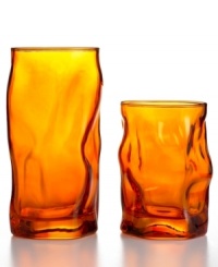Glassware that gets noticed. Bormioli Rocco teams a funky organic shape and hot-orange hue in this easy-care set of water drinking glasses made for modern tables. Glassware that gets noticed. Bormioli Rocco teams a funky organic shape and hot-orange hue in this easy-care set of water drinking glasses made for modern tables.