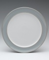 Charming and practical, this salad plate features a luminous glazed border. Coordinates with striped Mist Falls pieces for a beautifully layered table.