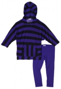 Splendid Littles Girls 2-6X Charocal Triblend Rugby Stripe Tunic Set, Iris, 6x-7 Splendid Littles Girls 2-6X Charocal Triblend Rugby Stripe Tunic Set, Iris, 6x-7