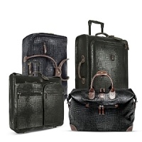 This classically styled crocodile-embossed luggage with leather trim provides the perfect pieces for any stylish traveler on the go. This classically styled crocodile-embossed luggage with leather trim provides the perfect pieces for any stylish traveler on the go.