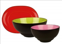 Waechtersbach Duo 3-Piece Hostess Set, Chili/Mint/Fuchsia Waechtersbach Duo 3-Piece Hostess Set, Chili/Mint/Fuchsia