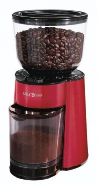Mr. Coffee BVMC-BMH26 Automatic Burr Mill Grinder, Red Mr. Coffee BVMC-BMH26 Automatic Burr Mill Grinder, Red