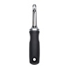 The OXO International I-Series Swivel Peeler has a precision ground, extra-hardened stainless steel blade for easier, faster peeling. Plus the blade is longer for increased maneuverability and surface area coverage. Constructed of sturdy die cast zinc, this Swivel Peeler features an efficient eyer to quickly remove stubborn blemishes on fruits and vegetables. A non-slip handle with extra squish in the grip areas provides cushioning and comfort. For maximum safety and effectiveness, peeler blades, like knife blades, should be sharp.