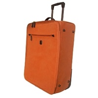 Embark in style with this chic cosmopolitan 4-wheel trolley, rendered in vibrant color. Embark in style with this chic cosmopolitan 4-wheel trolley, rendered in vibrant color.