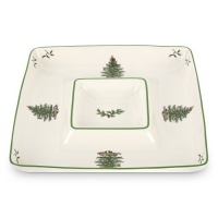 Spode Christmas Tree Square Chip and Dip, 12-Inch Spode Christmas Tree Square Chip and Dip, 12-Inch