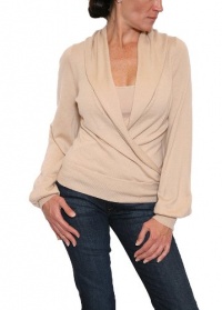 Women's Rachel Zoe Crossover Sweater in Light Beige Women's Rachel Zoe Crossover Sweater in Light Beige
