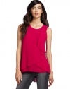 BCBGMAXAZRIA Women's Julianna Tank Top With Side Cascade Drape