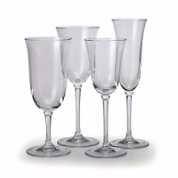Simple, elegant, classic. Perfect for formal or casual entertaining. Shown from left to right: iced beverage, goblet, wine, flute. Simple, elegant, classic. Perfect for formal or casual entertaining. Shown from left to right: iced beverage, goblet, wine, flute.