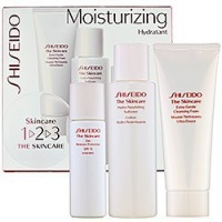 Shiseido The Skincare Moisturizing 1-2-3 Set Extra Gentle Cleansing Foam 2.8oz + Hydro-Nourishing Softener 3.3oz + Day Moisture Protection SPF 15 1oz