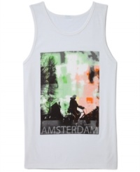 Wear your wanderlust with this cool graphic tank from Univibe. Wear your wanderlust with this cool graphic tank from Univibe.
