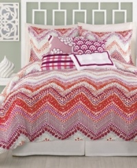 Graphic details! This Chevron Dots duvet cover set from Trina Turk features statement-making designs that are simply mesmerizing. Graphic details! This Chevron Dots duvet cover set from Trina Turk features statement-making designs that are simply mesmerizing.