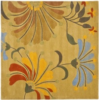 Safavieh Soho Collection SOH826A Handmade Gold New Zealand Wool Square Area Rug, 6-Feet Safavieh Soho Collection SOH826A Handmade Gold New Zealand Wool Square Area Rug, 6-Feet