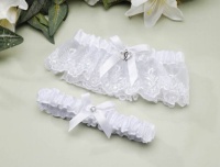 Darice VL5863, Lace Heart Accent Adjust Garter with Toss Away, White Darice VL5863, Lace Heart Accent Adjust Garter with Toss Away, White