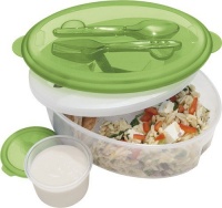 Oggi Chill To Go Food Container with Fork, Spoon and Removable Freezer Pack Oggi Chill To Go Food Container with Fork, Spoon and Removable Freezer Pack