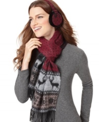 Ski lodge style. Warm your ears with the cozy Fair Isle pattern of these darling earmuffs by David & Young. Ski lodge style. Warm your ears with the cozy Fair Isle pattern of these darling earmuffs by David & Young.