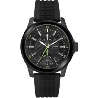 Guess Men's U95183G1 Black Silicone Quartz Watch with Black Dial